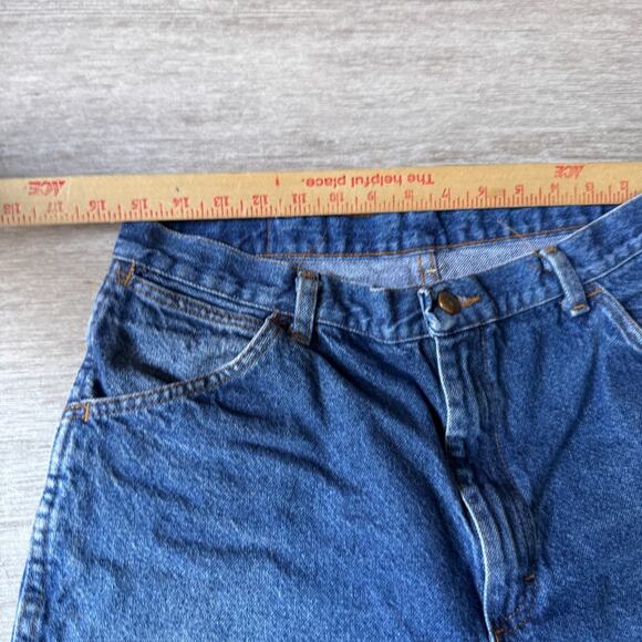 Red Kap Jean Shorts JORTS Cut Off Denim Mens 31 Toyota Logo Workwear Car Fan - Picture 8 of 9